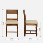 Shubham Handicraft Tile Solid Sheesham Wood 6 Seater Dining Table Set with Cushioned Bench & Chairs | Premium Handcrafted Wooden Dining Furniture - Image 4