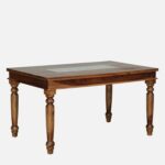 Shubham Handicraft Tile Solid Sheesham Wood 6 Seater Dining Table Set with Cushioned Bench & Chairs | Premium Handcrafted Wooden Dining Furniture - Image 7