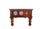 Sheesham Wood Coffee Table with Hand-Painted Tile Inlay - Image 4