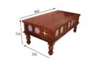 Sheesham Wood Coffee Table with Hand-Painted Tile Inlay - Image 5