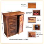 Sheesham Wood 2-Door Louvered Shoe Cabinet