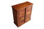 Sheesham Wood 2-Door Louvered Shoe Cabinet - Image 2
