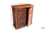 Sheesham Wood 2-Door Louvered Shoe Cabinet - Image 6