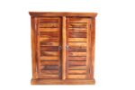 Sheesham Wood 2-Door Louvered Shoe Cabinet - Image 7
