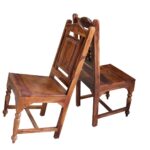 Sheesham Wood Carved Dining Chair with Medallion Backrest (Set of 2)