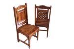 Sheesham Wood Carved Dining Chair with Medallion Backrest (Set of 2) - Image 7