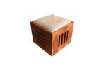 Sheesham Wood Coffee Table with 4 Nesting Wooden Stools - Image 8