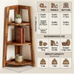 Sheesham Wood Foldable 3-Tier Corner Shelf - Image 4