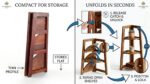 Sheesham Wood Foldable 3-Tier Corner Shelf - Image 5