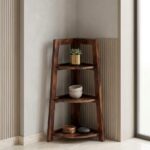 Sheesham Wood Foldable 3-Tier Corner Shelf - Image 15