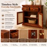 Sheesham Wood Sideboard with Handwoven Cane Doors - Image 4
