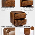 Sheesham Wood Coffee Table with 4 Cushioned Nesting Stools - Image 9