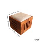 Sheesham Wood Coffee Table with 4 Cushioned Nesting Stools - Image 10