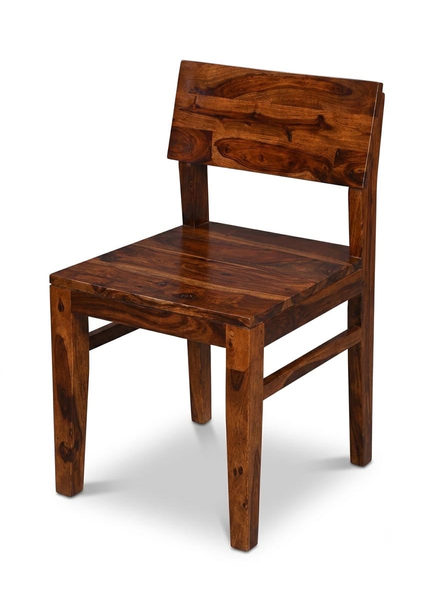 IMG-20260807-WA0053.jpg Sheesham Wood Dining Chair with Contoured Seat - Image 1