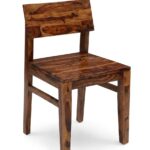 Sheesham Wood Dining Chair with Contoured Seat - Image 3