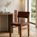 Sheesham Wood Dining Chair with Contoured Seat - Image 6
