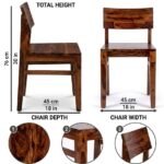 Sheesham Wood Dining Chair with Contoured Seat - Image 9