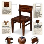 Sheesham Wood Dining Chair with Contoured Seat - Image 14