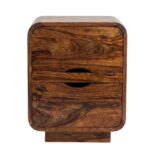 Sheesham Wood Rounded 2-Drawer Bedside Table(SET OF 2)