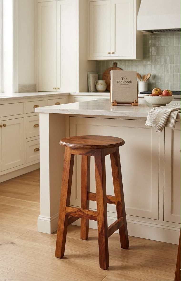 IMG-20260807-WA0102.jpg Sheesham Wood Backless Bar Stool with Splayed Legs (SET OF 2) - Image 1