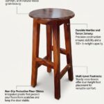 Sheesham Wood Backless Bar Stool with Splayed Legs (SET OF 2) - Image 2