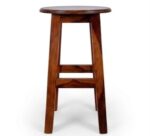 Sheesham Wood Backless Bar Stool with Splayed Legs (SET OF 2) - Image 3