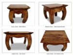 Sheesham Wood Opium Nesting Stool Set (Set of 3)