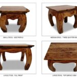 Sheesham Wood Opium Nesting Stool Set (Set of 3)