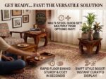 Sheesham Wood Opium Nesting Stool Set (Set of 3) - Image 4