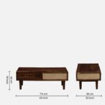 Sheesham Wood TV Unit with Cane Front & Matching Side Table
