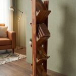 Sheesham Wood Diamond-Cut Vertical Ladder Shelf - Image 2