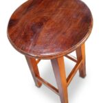 Sheesham Wood Backless Bar Stool with Straight Legs