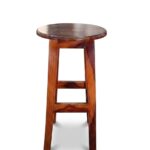 Sheesham Wood Backless Bar Stool with Straight Legs - Image 2