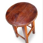 Sheesham Wood Backless Bar Stool with Straight Legs - Image 4