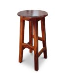 Sheesham Wood Backless Bar Stool with Straight Legs - Image 5