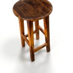 Sheesham Wood Backless Bar Stool with Straight Legs - Image 6