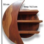 Sheesham Wood Crescent Moon Wall Shelf