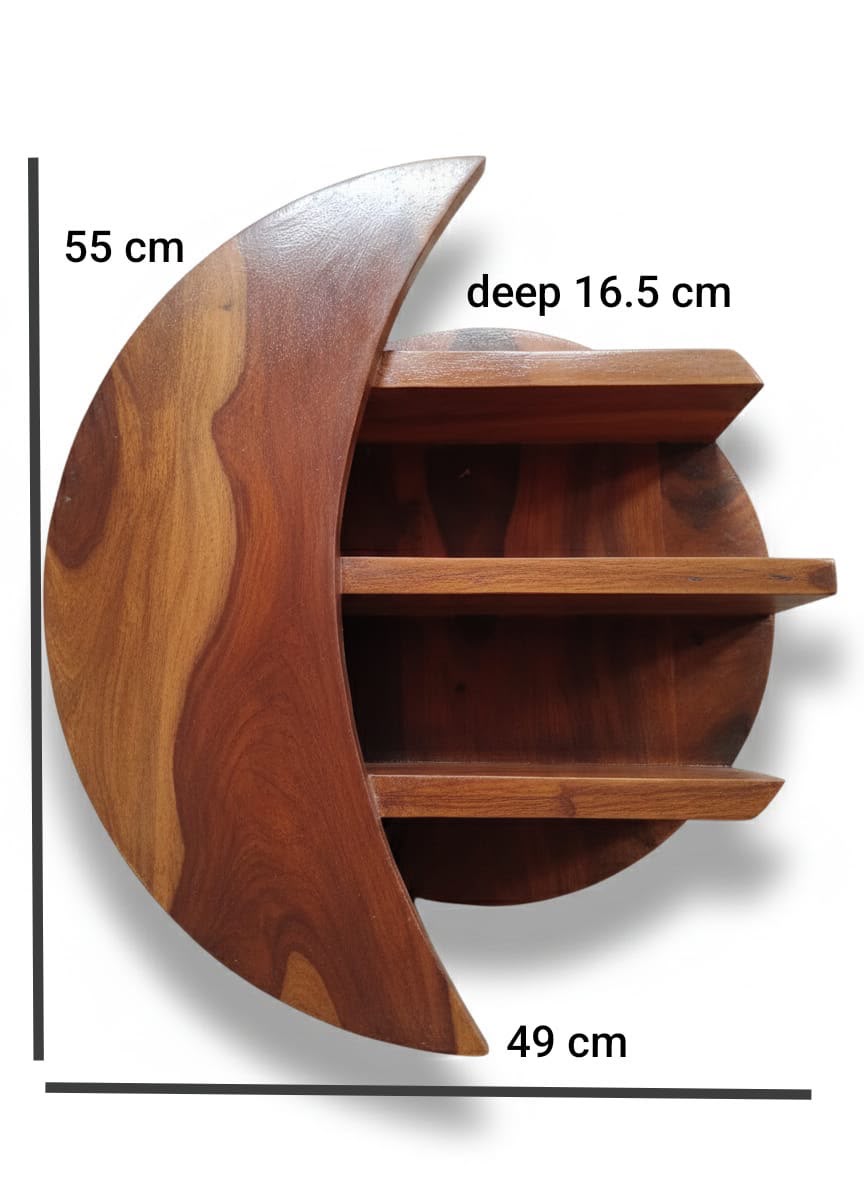 IMG-20260807-WA0171.jpg Sheesham Wood Crescent Moon Wall Shelf - Image 1