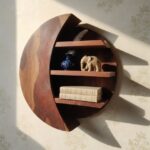 Sheesham Wood Crescent Moon Wall Shelf - Image 2