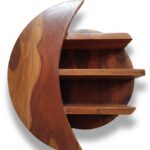 Sheesham Wood Crescent Moon Wall Shelf - Image 3