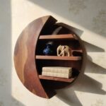 Sheesham Wood Crescent Moon Wall Shelf - Image 5