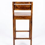 Sheesham Wood Bar Chair | Wooden High Chair with Backrest for Kitchen & Bar Counter - Image 2