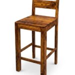 Sheesham Wood Bar Chair | Wooden High Chair with Backrest for Kitchen & Bar Counter - Image 6