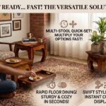 Sheesham Wood Opium Stool Set of 3 | Nesting Wooden Bajot Stools
