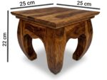 Sheesham Wood Opium Stool Set of 3 | Nesting Wooden Bajot Stools - Image 5