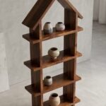 Sheesham Wood House Shape Wall Shelf | Decorative Wooden Wall Hanger Rack - Image 9