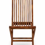 Sheesham Wood Folding Chair | Slatted Back Wooden Foldable Chair - Image 2