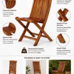 Sheesham Wood Folding Chair | Slatted Back Wooden Foldable Chair - Image 5