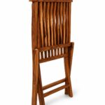 Sheesham Wood Folding Chair | Slatted Back Wooden Foldable Chair - Image 8
