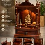 Sheesham Wood Pooja Mandir | Traditional Wooden Temple With Drawer